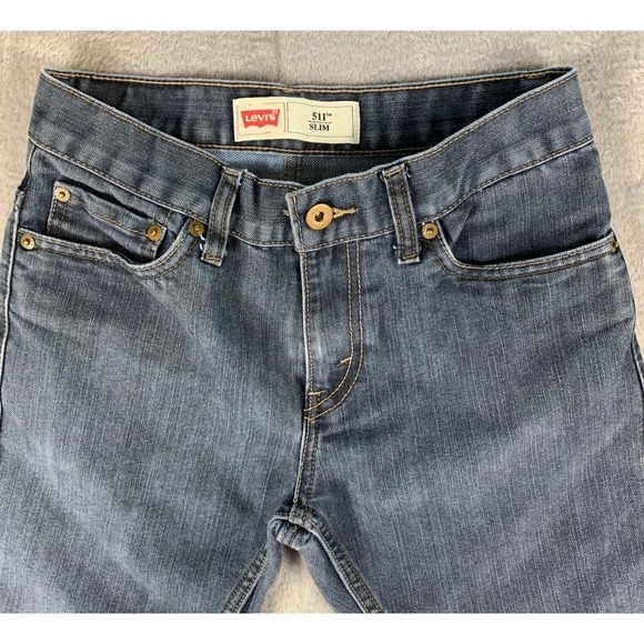 Levi's 511 Slim Boys Jeans Size 14 REG (27×27) Faded Black/Grey Denim - Picture 2 of 9